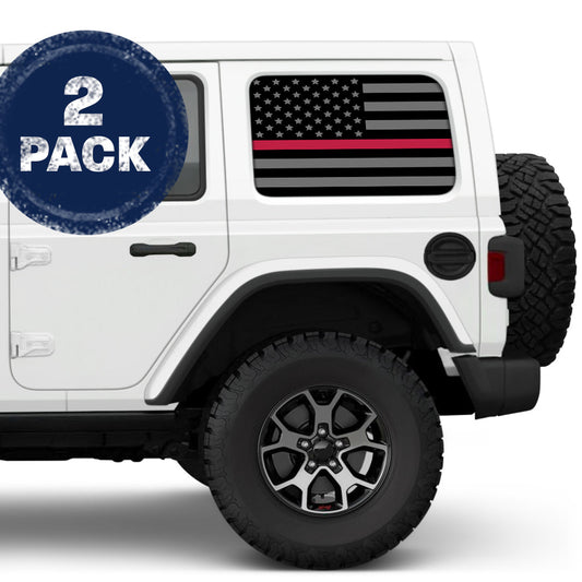 Blackout Thin Red Line Side Windows Printed Vinyl Decal