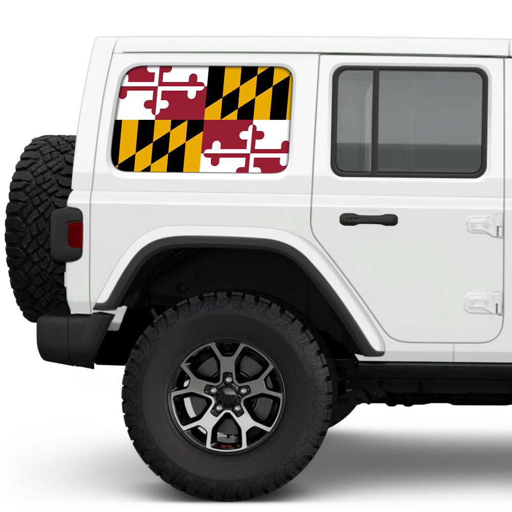 Maryland State Flag Side Windows Printed Vinyl Decal