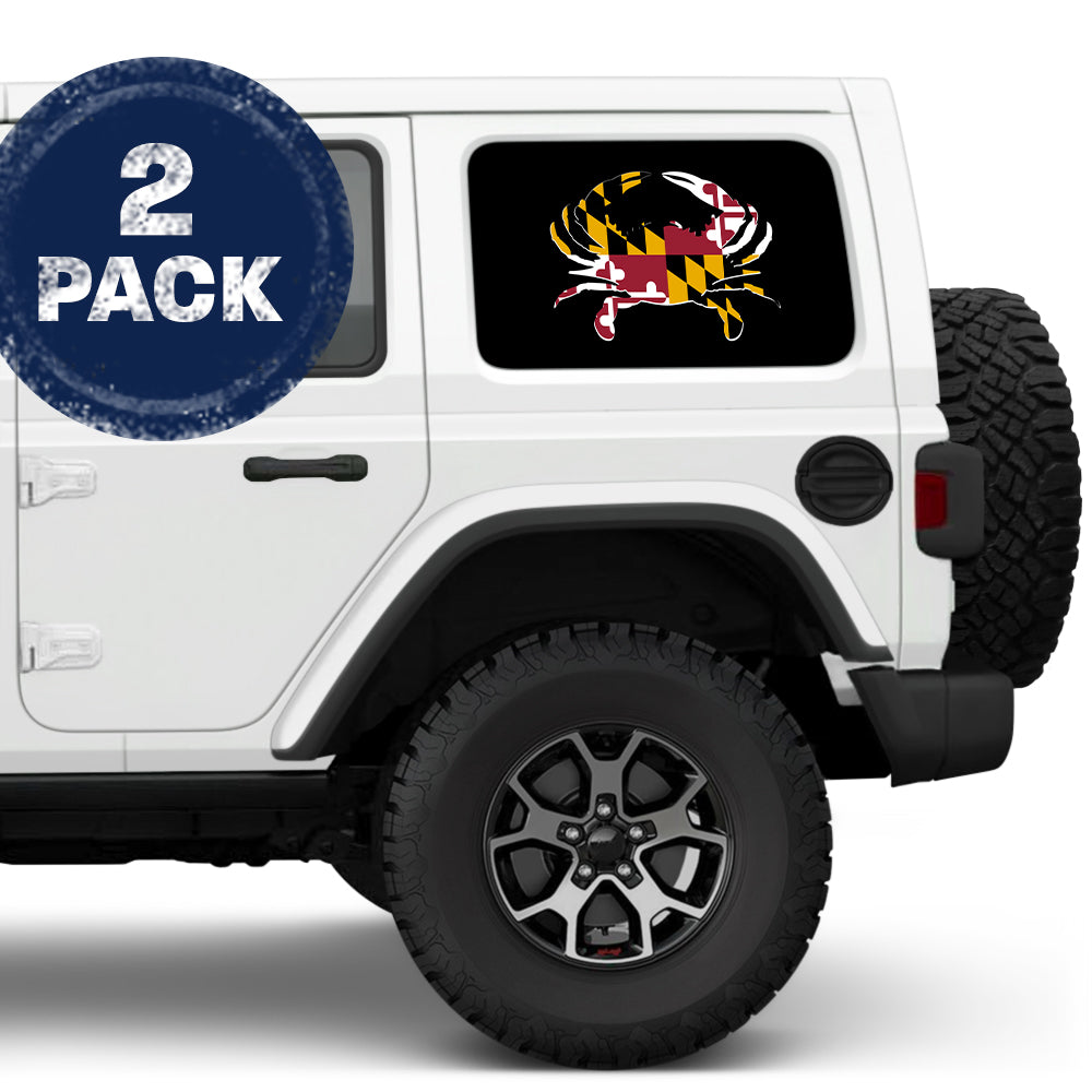 Maryland Crab State Flag Side Windows Printed Vinyl Decal