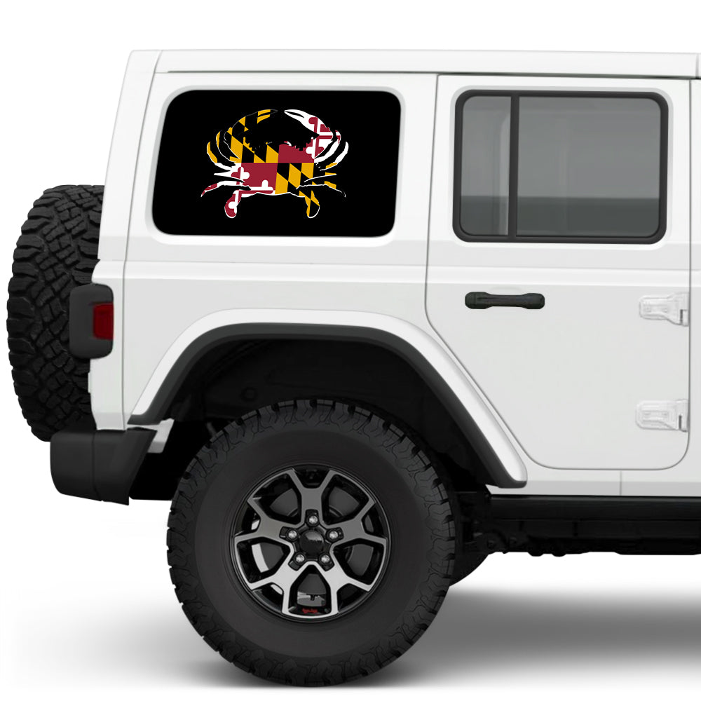 Maryland Crab State Flag Side Windows Printed Vinyl Decal