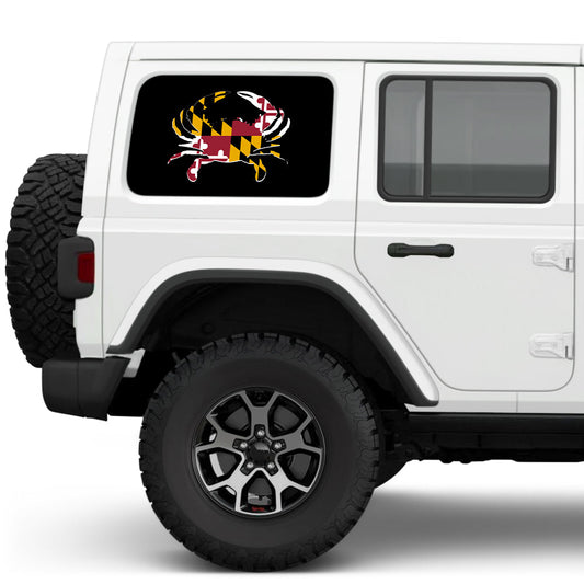 Maryland Crab State Flag Side Windows Printed Vinyl Decal