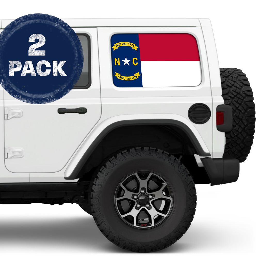 North Carolina State Flag Side Windows Printed Vinyl Decal