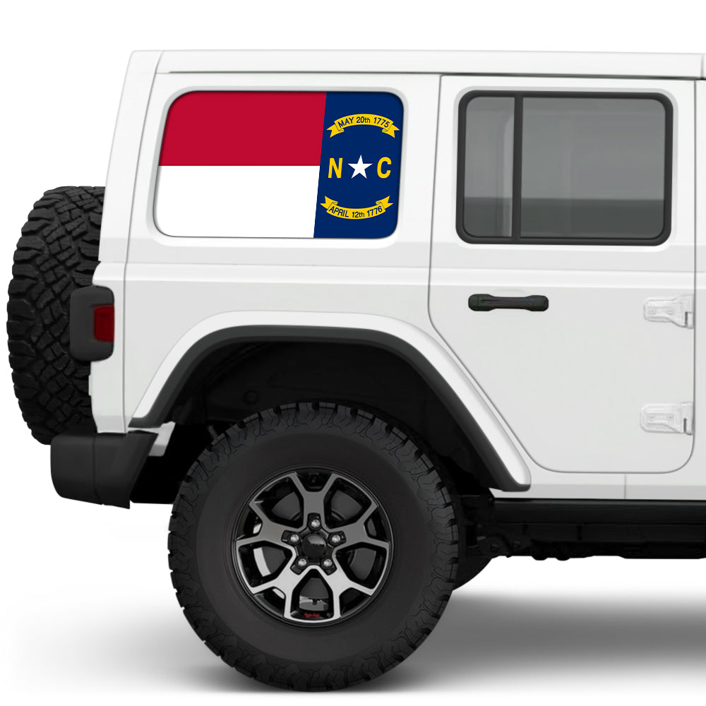North Carolina State Flag Side Windows Printed Vinyl Decal