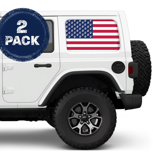 Paws Old Glory Side Windows Printed Vinyl Decal