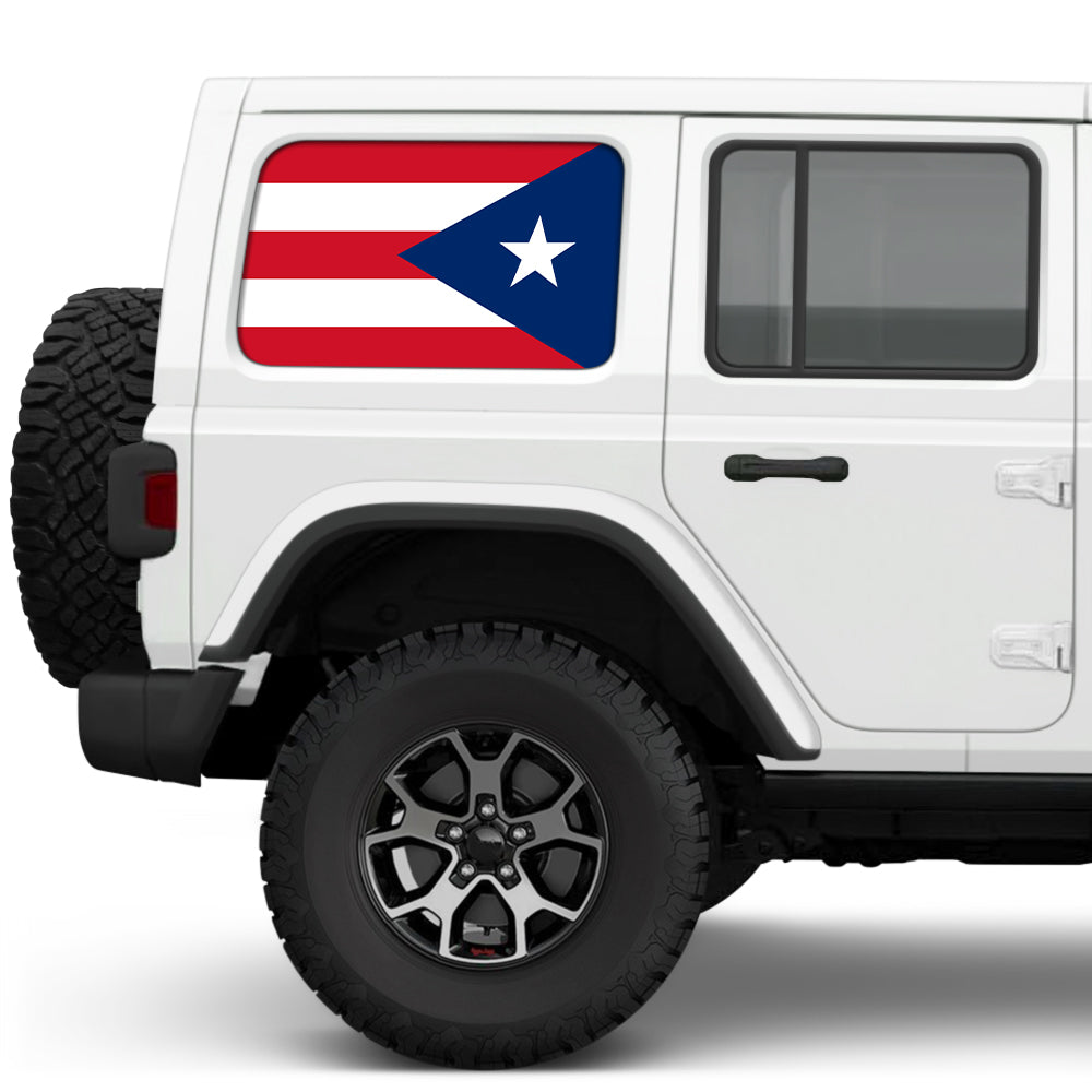 Puerto Rico Flag Side Windows Printed Vinyl Decal