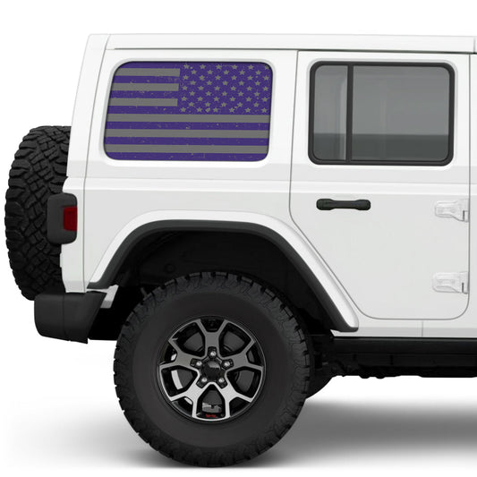 Distressed Purple & Silver Side Windows Printed Vinyl Decal
