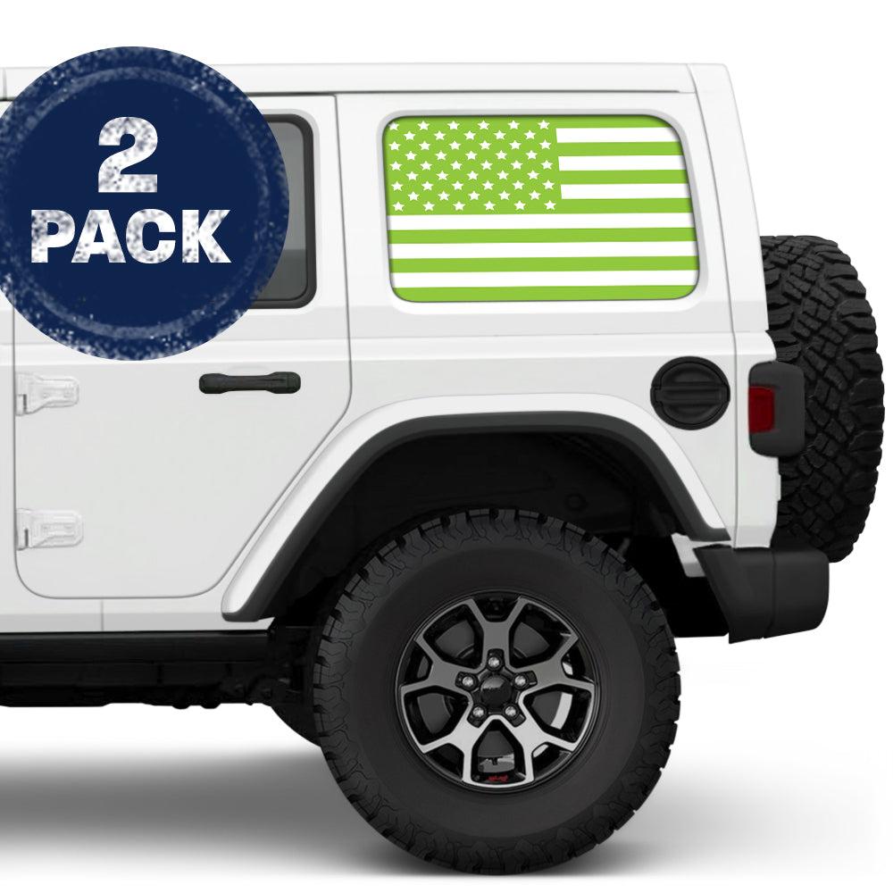 White & Green Side Windows Printed Vinyl Decal