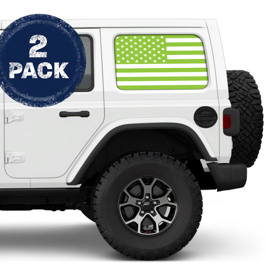 White & Green Side Windows Printed Vinyl Decal