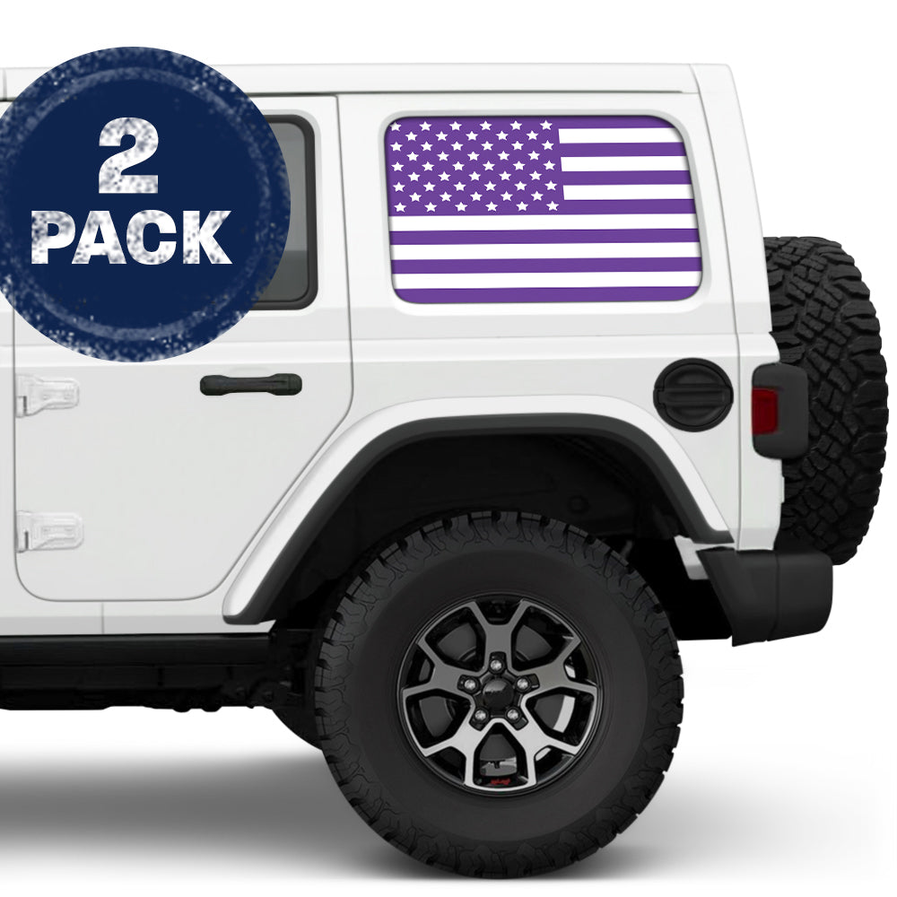 White & Purple Side Windows Printed Vinyl Decal