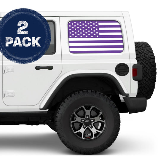 White & Purple Side Windows Printed Vinyl Decal