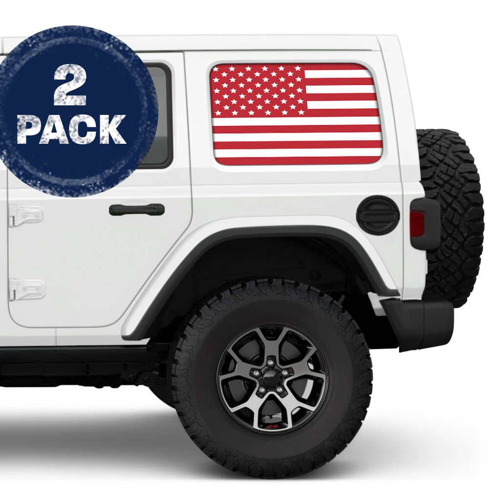 White & Red Side Windows Printed Vinyl Decal