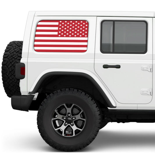 White & Red Side Windows Printed Vinyl Decal
