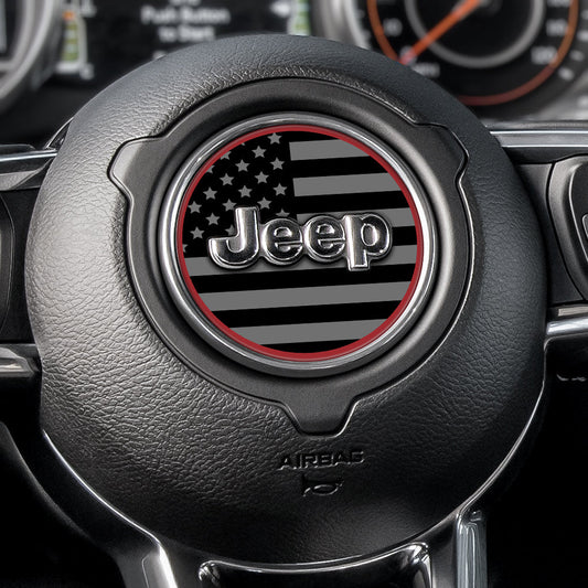 Blackout Red Outline Steering Wheel Decal