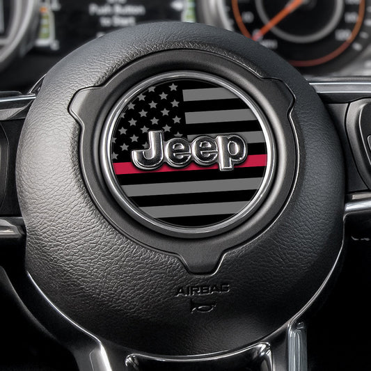 Blackout Thin Red Line Steering Wheel Decal