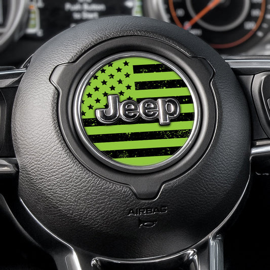 Distressed Lime Green Steering Wheel Decal