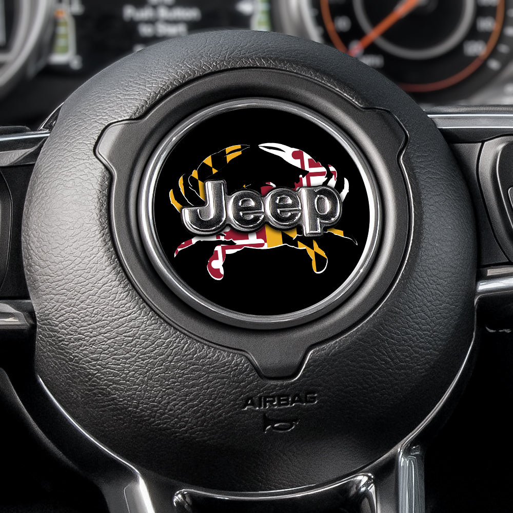 Maryland Crab State Flag Steering Wheel Decal