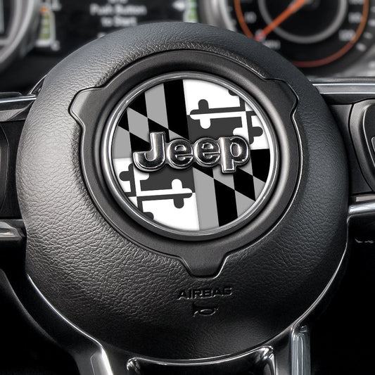 Maryland Greyscale State Flag Steering Wheel Decal