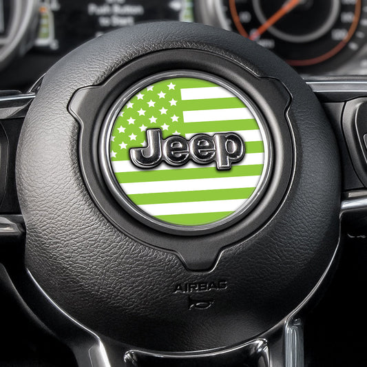 White & Green Steering Wheel Decal