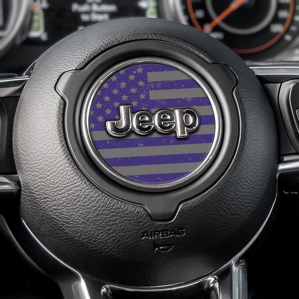 Distressed Purple & Silver Steering Wheel Decal