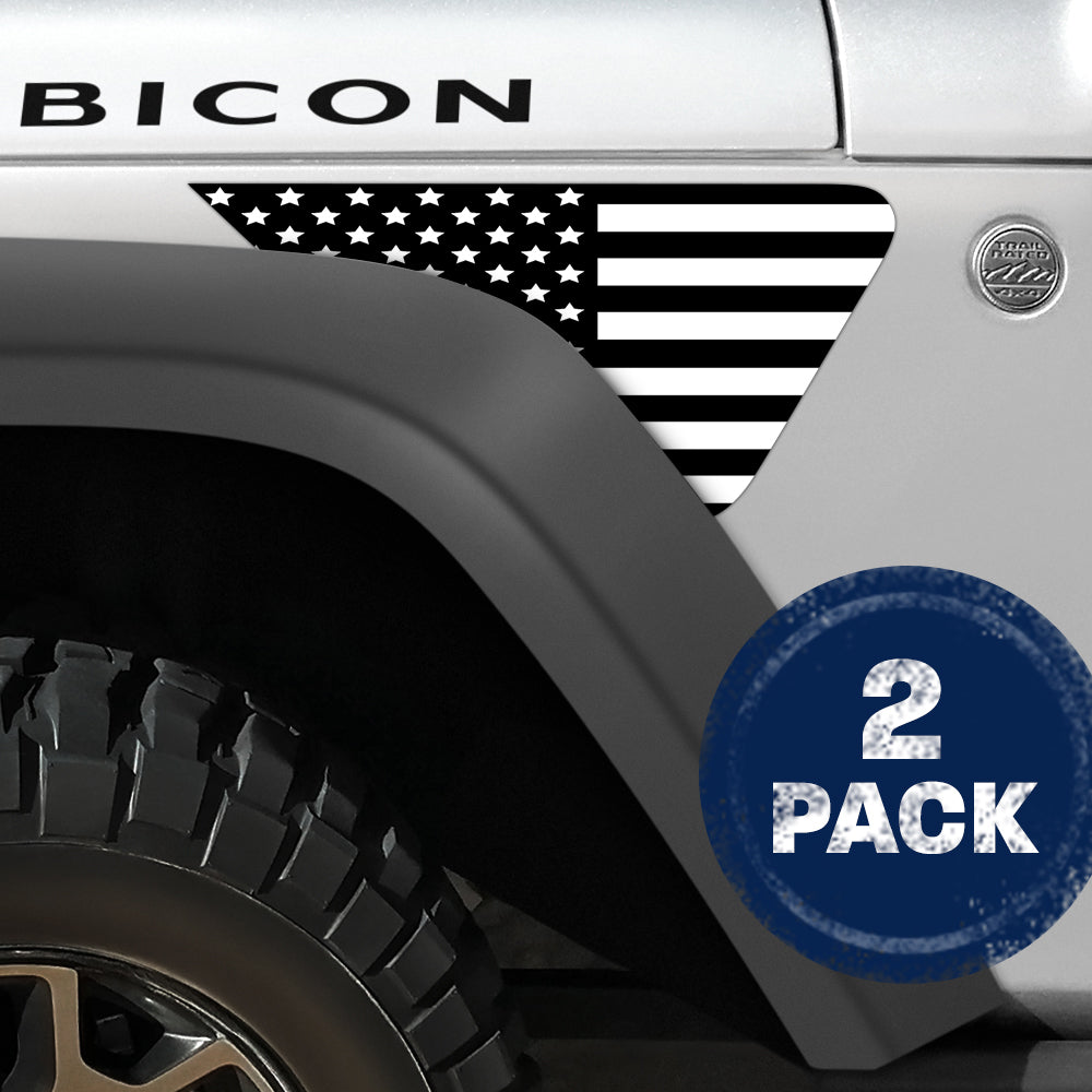 Black and White Flag 2pc Vinyl Fender Decal