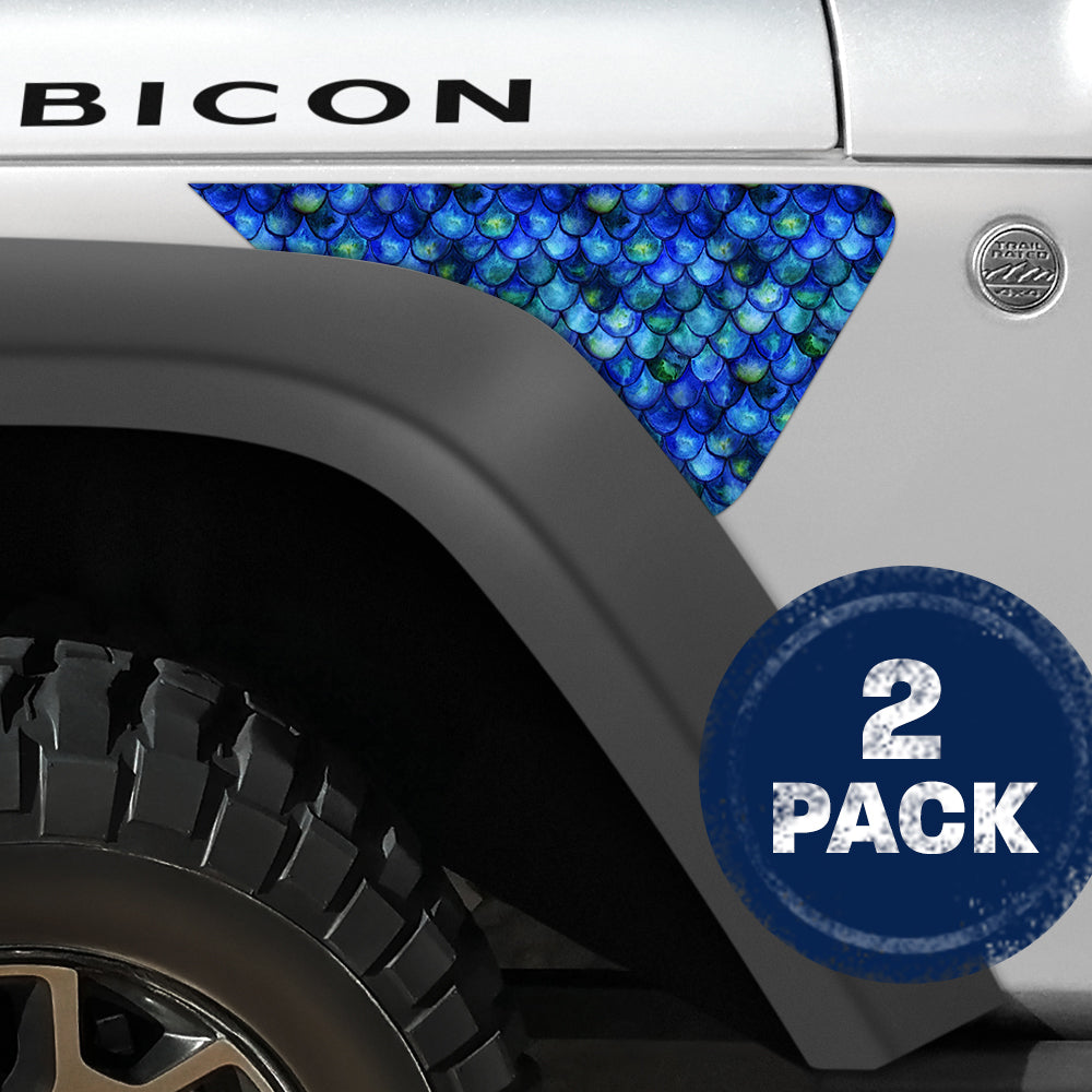Mermaid Scales 2pc Vinyl Fender Decal