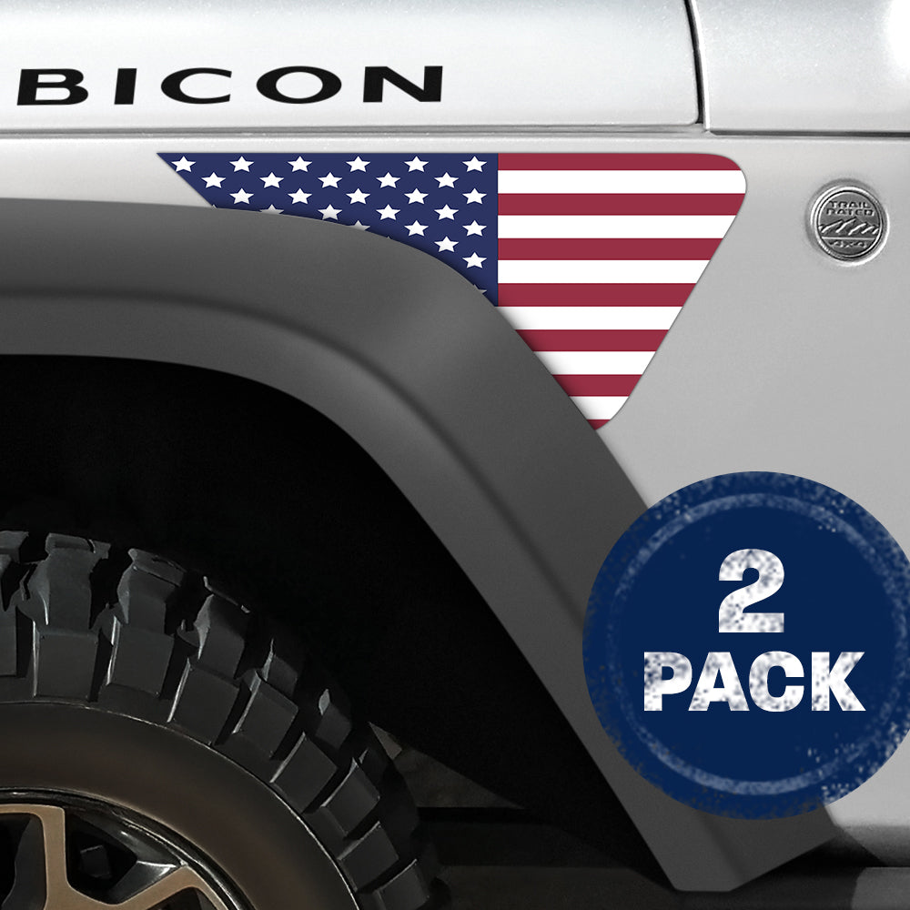 Old Glory 2pc Vinyl Fender Decal
