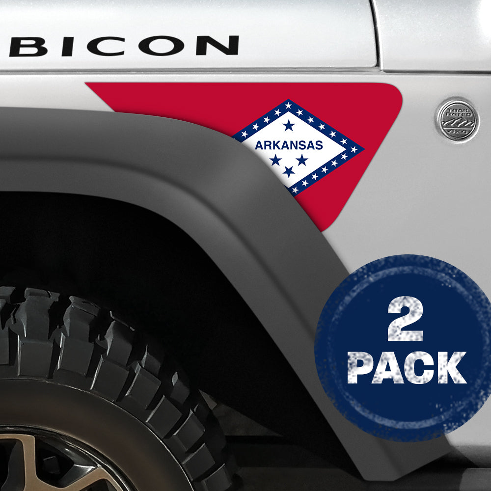 Arkansas State Flag 2pc Vinyl Fender Decal