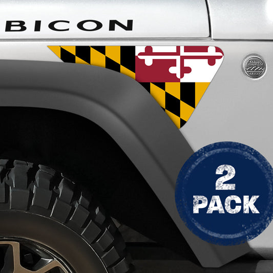 Maryland State Flag 2pc Vinyl Fender Decal
