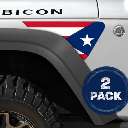 Puerto Rico Flag 2pc Vinyl Fender Decal