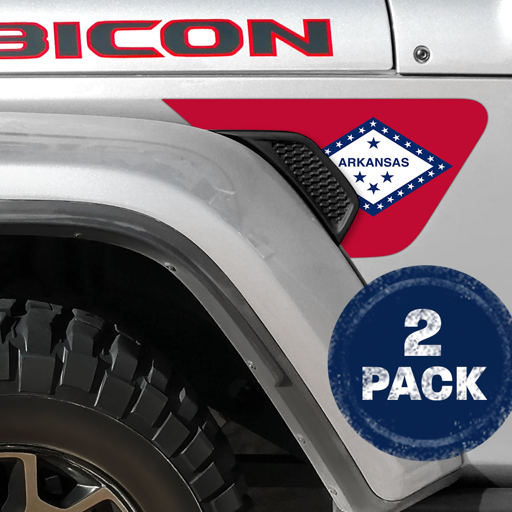 Arkansas State Flag 2pc Vinyl Fender Decal