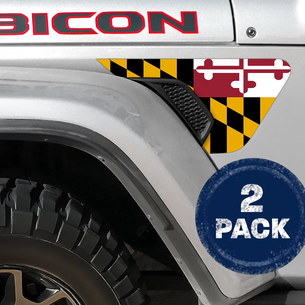 Maryland State Flag 2pc Vinyl Fender Decal