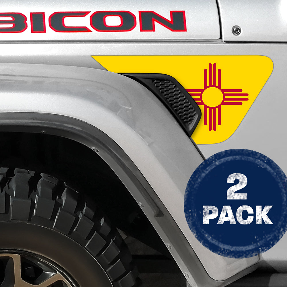 New Mexico State Flag 2pc Vinyl Fender Decal