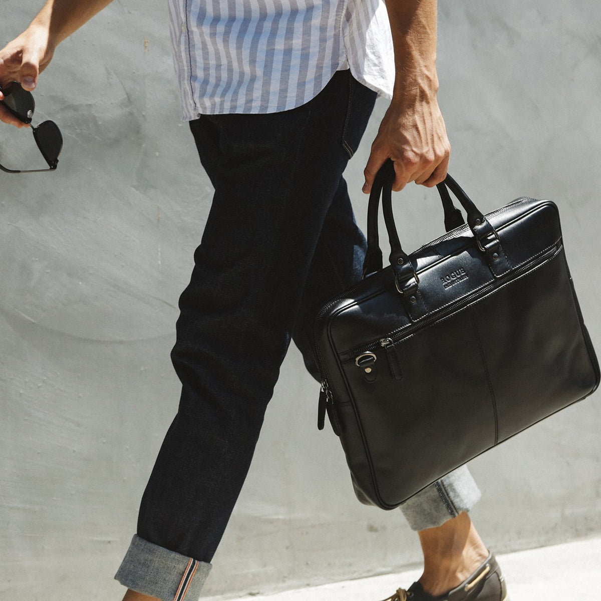 West End Slim Leather Laptop Bag