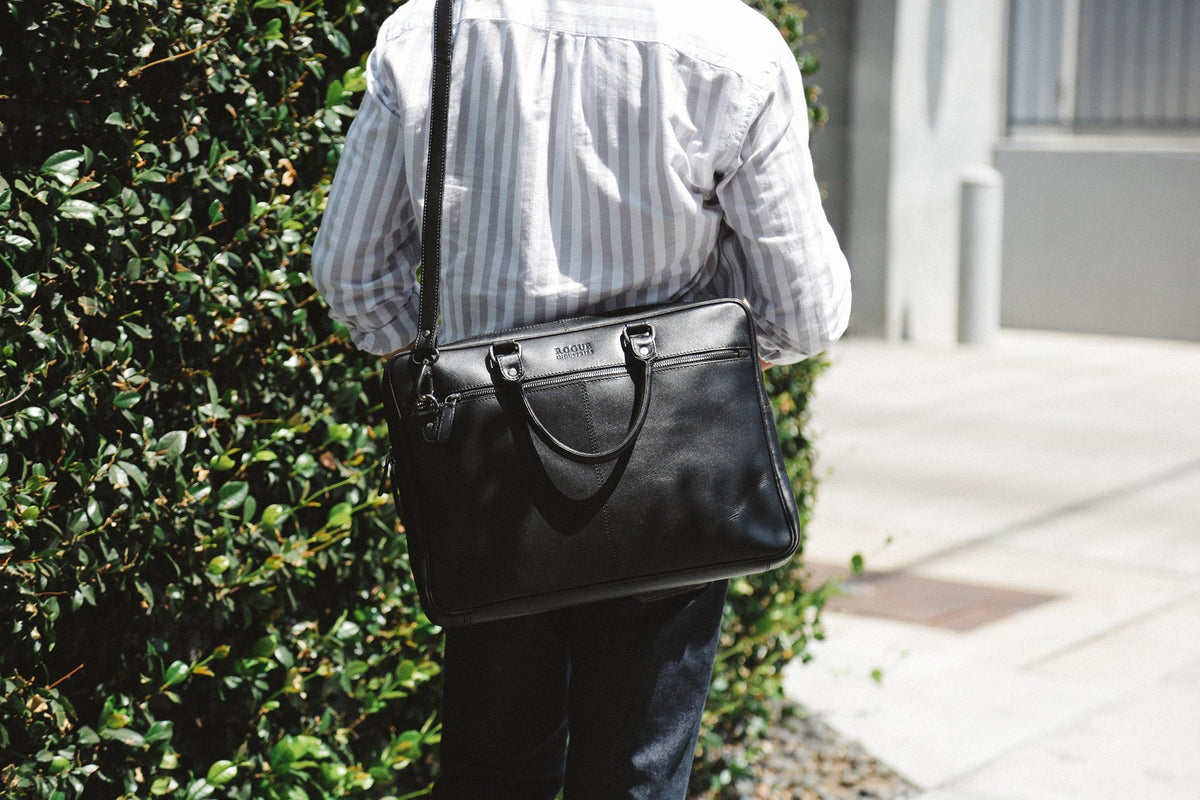 West End Slim Leather Laptop Bag
