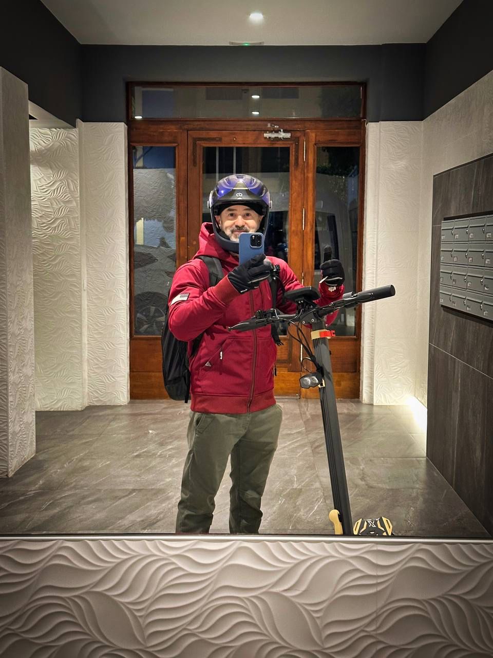 Protective SoftShell Unisex Hoodie - Red Maroon Matte with Pads