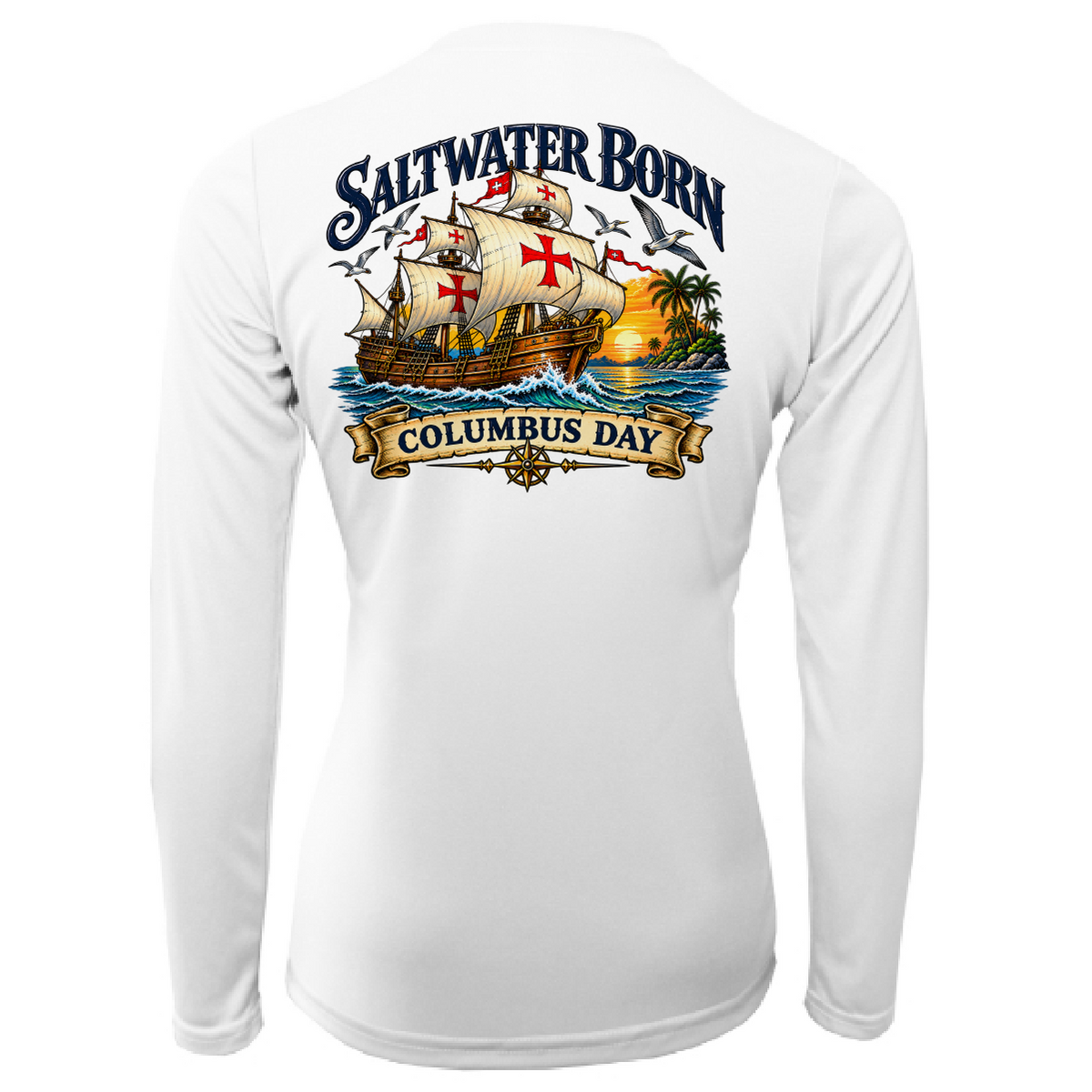 Columbus Day Ship Women's Long Sleeve UPF 50+ Dry-Fit Shirt
