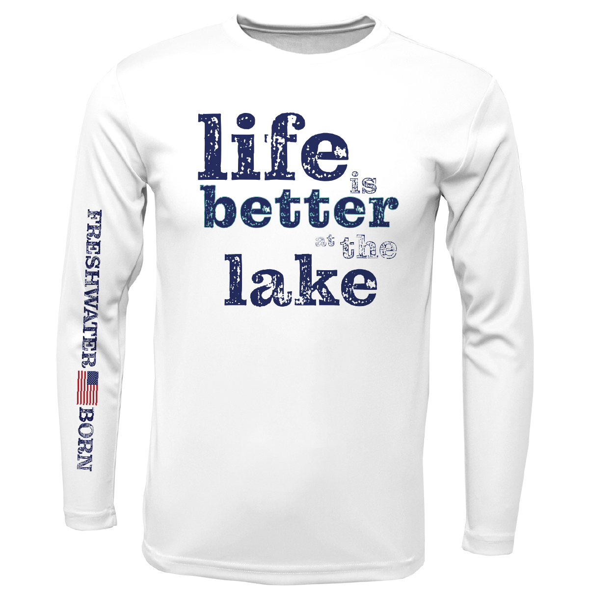 Florida "Life is Better at the Lake" Boy's Long Sleeve UPF 50+ Dry-Fit Shirt