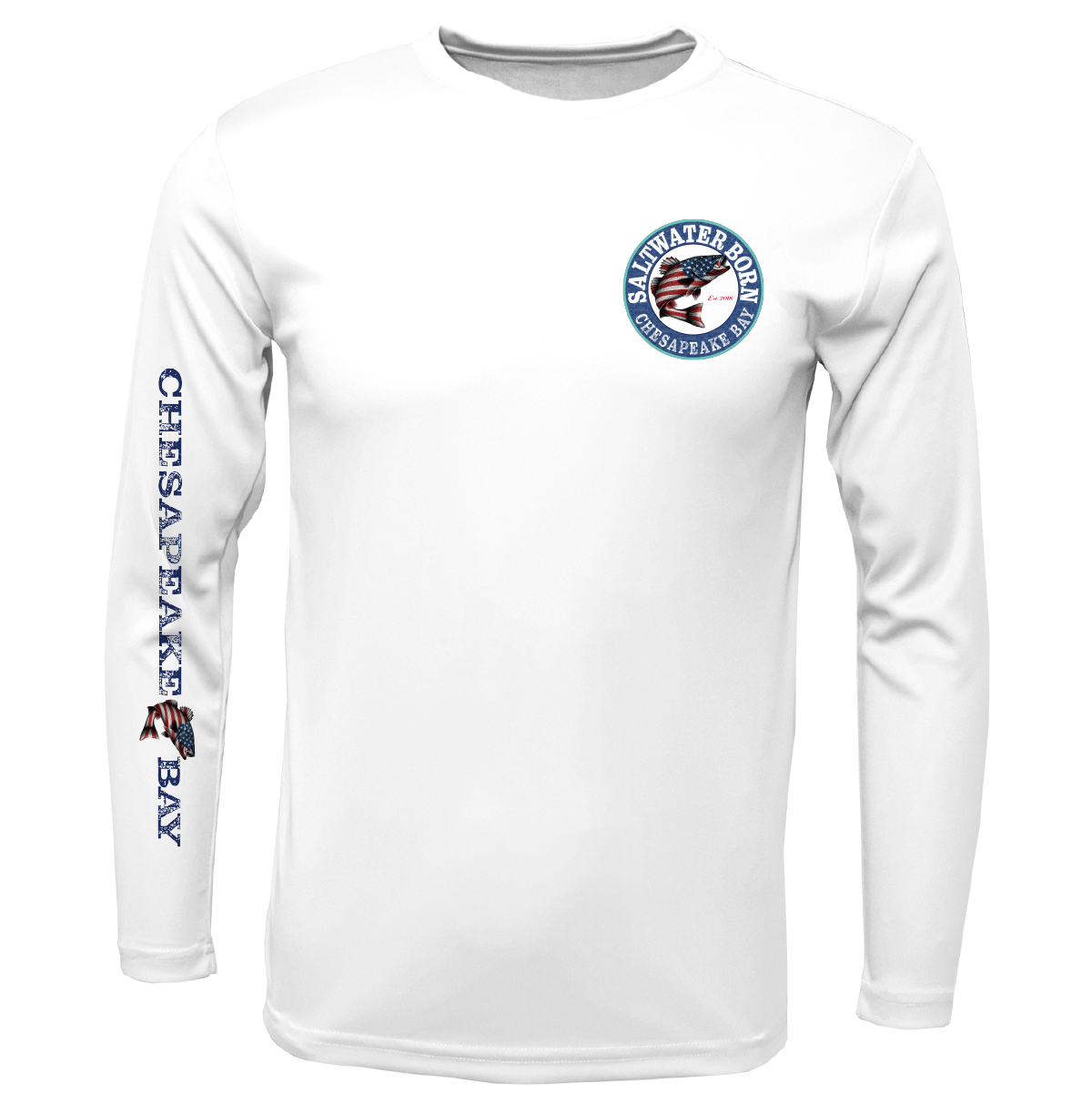 Chesapeake Bay USA Rockfish Men's Long Sleeve UPF 50+ Dry-Fit Shirt