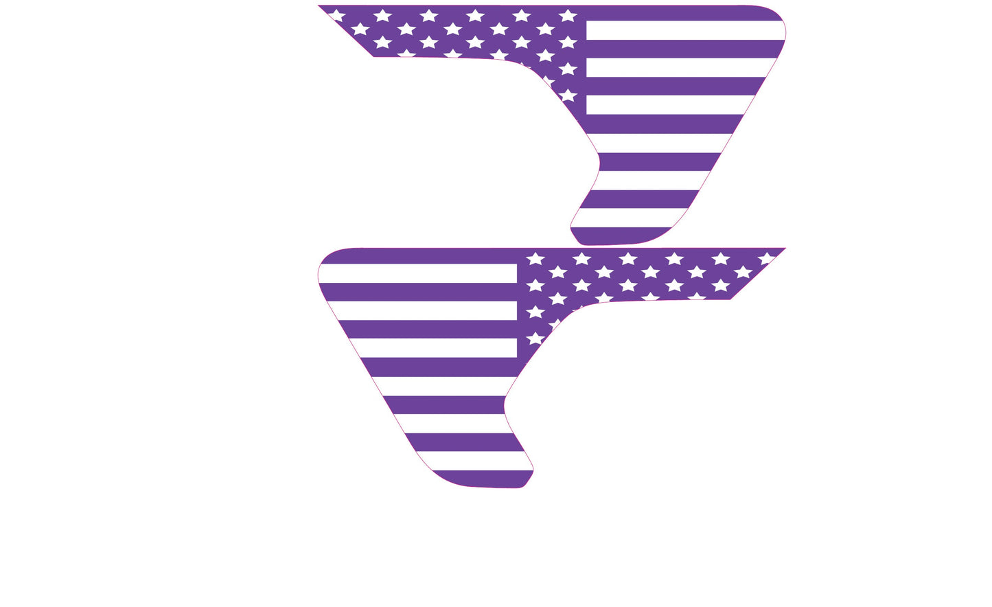White and Purple Flag 2pc Vinyl Fender Decal