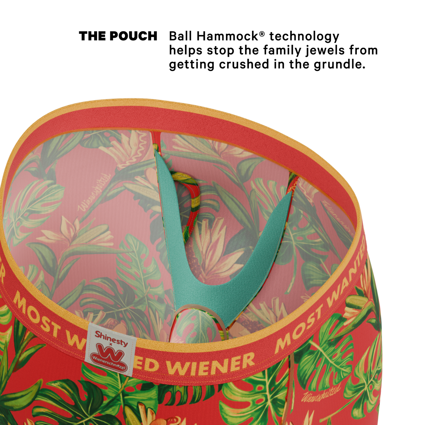 The Wiener In Paradise | Shinesty X Wienerschnitzel Tropical Long Leg Ball Hammock® Pouch Underwear With Fly