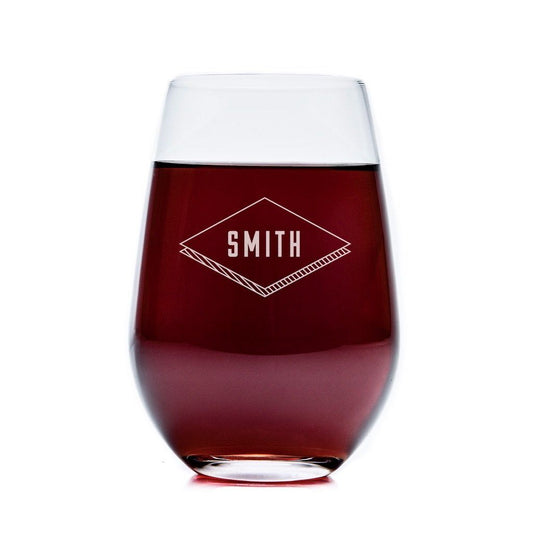 Stemless Wine Glasses - Set of 4: The Diamond