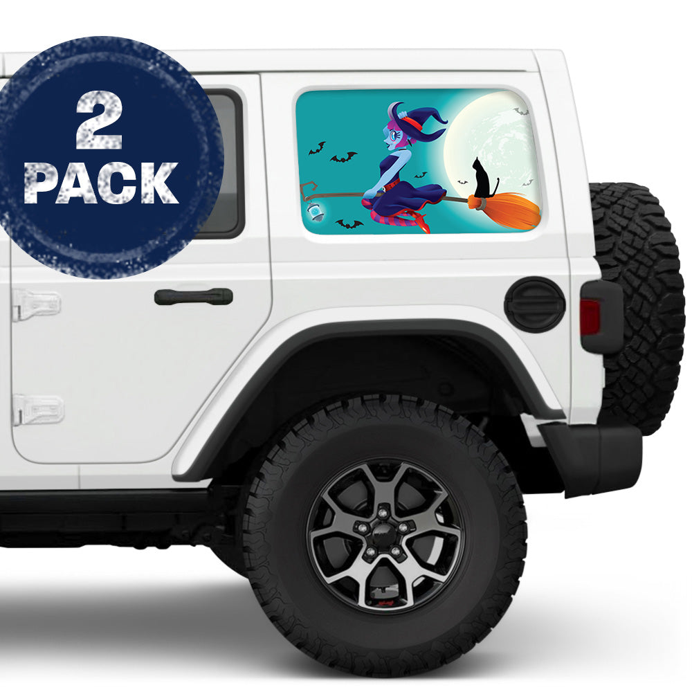 Witches Broom Side Windows Printed Vinyl Decal