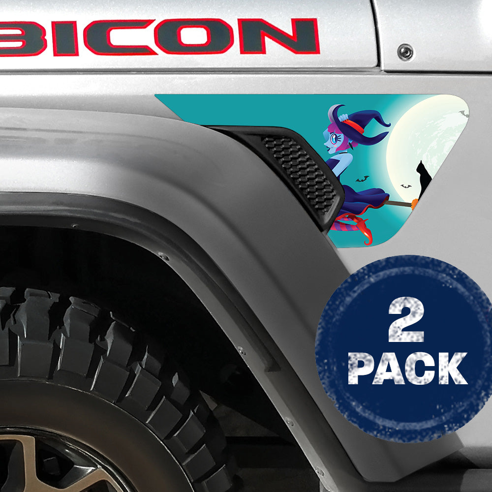 Witches Broom 2pc Vinyl Fender Decal