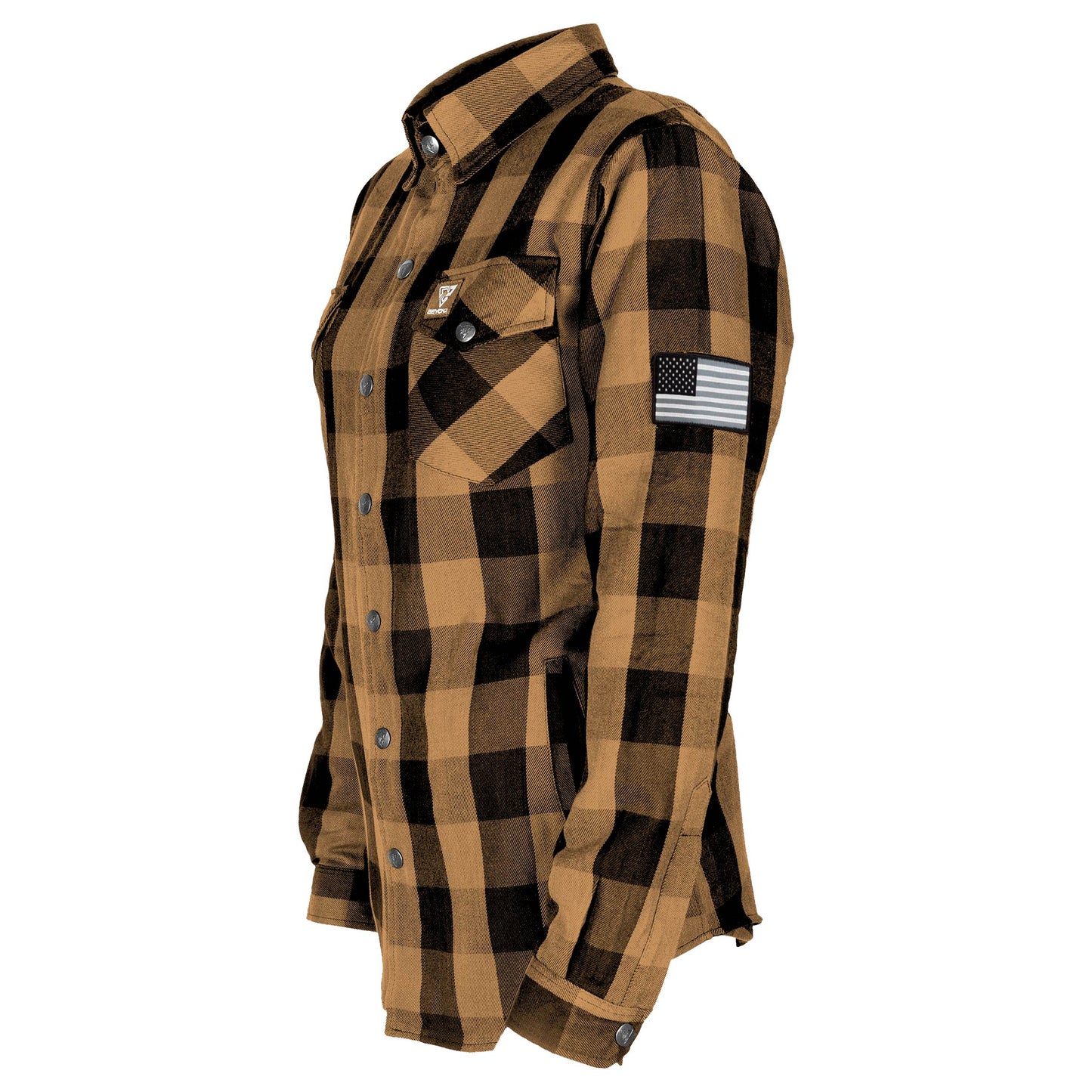 Protective Flannel Shirt for Women - Camel Checkered