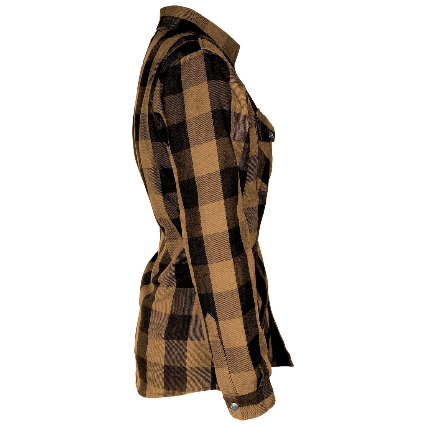 Protective Flannel Shirt for Women - Camel Checkered