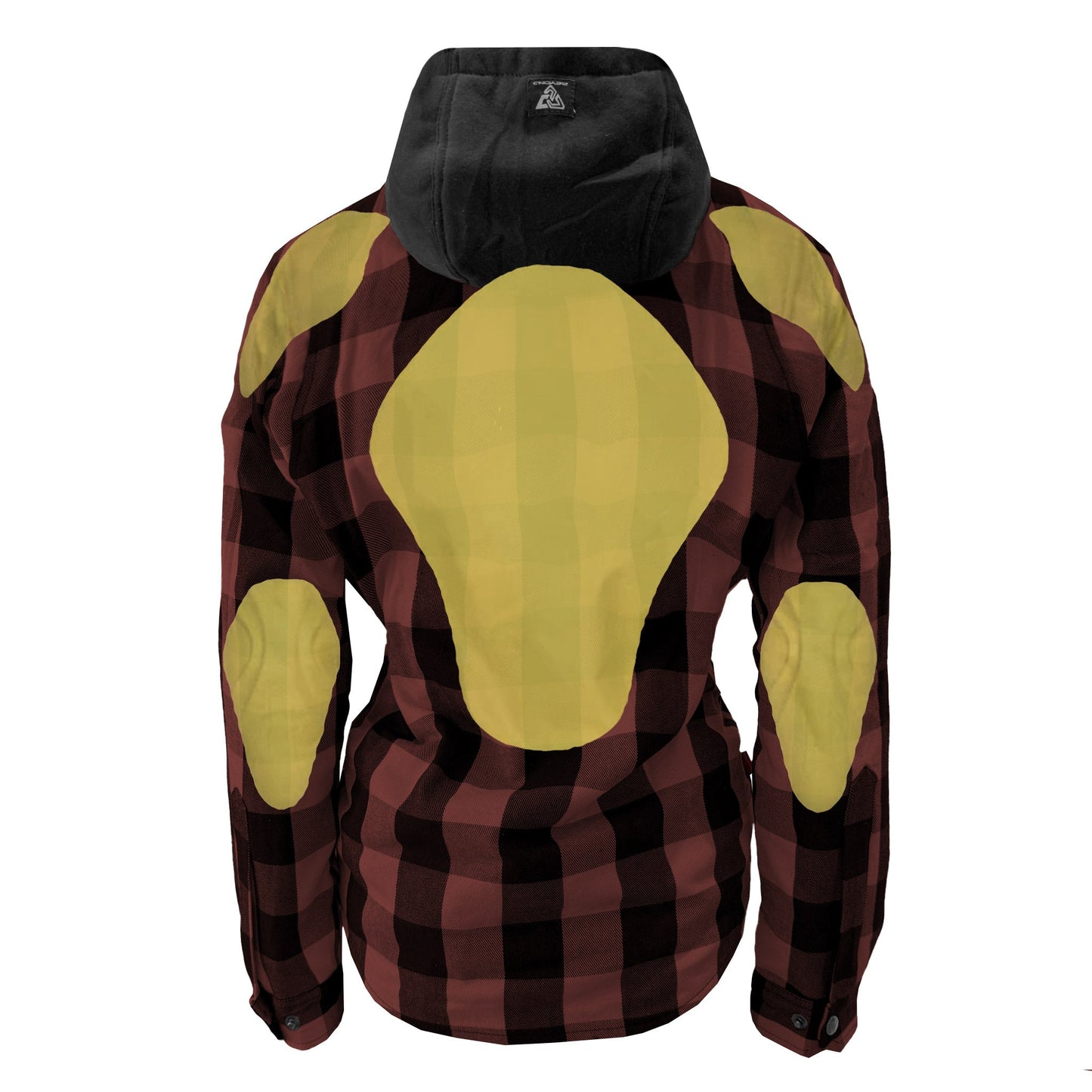 Protective Flannel Hoodie for Women - Brown and Black Checkered