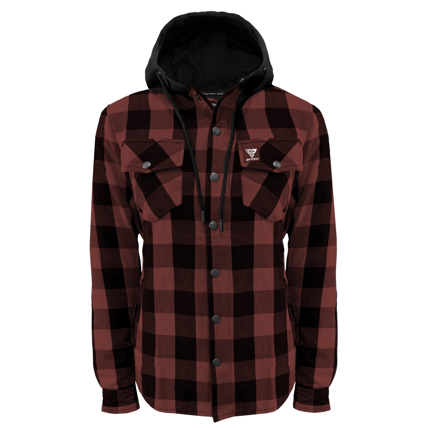 Protective Flannel Hoodie for Women - Brown and Black Checkered