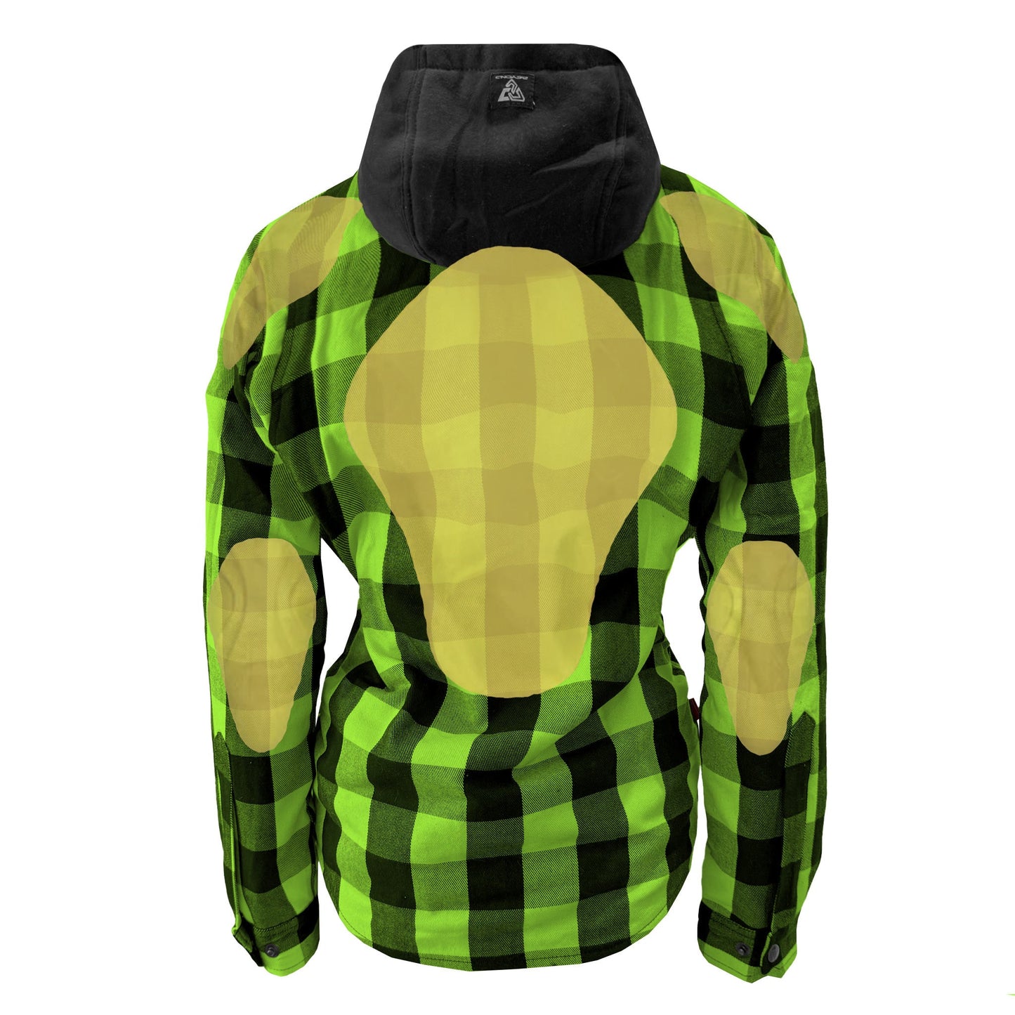 Protective Flannel Hoodie for Women - Green and Black Checkered