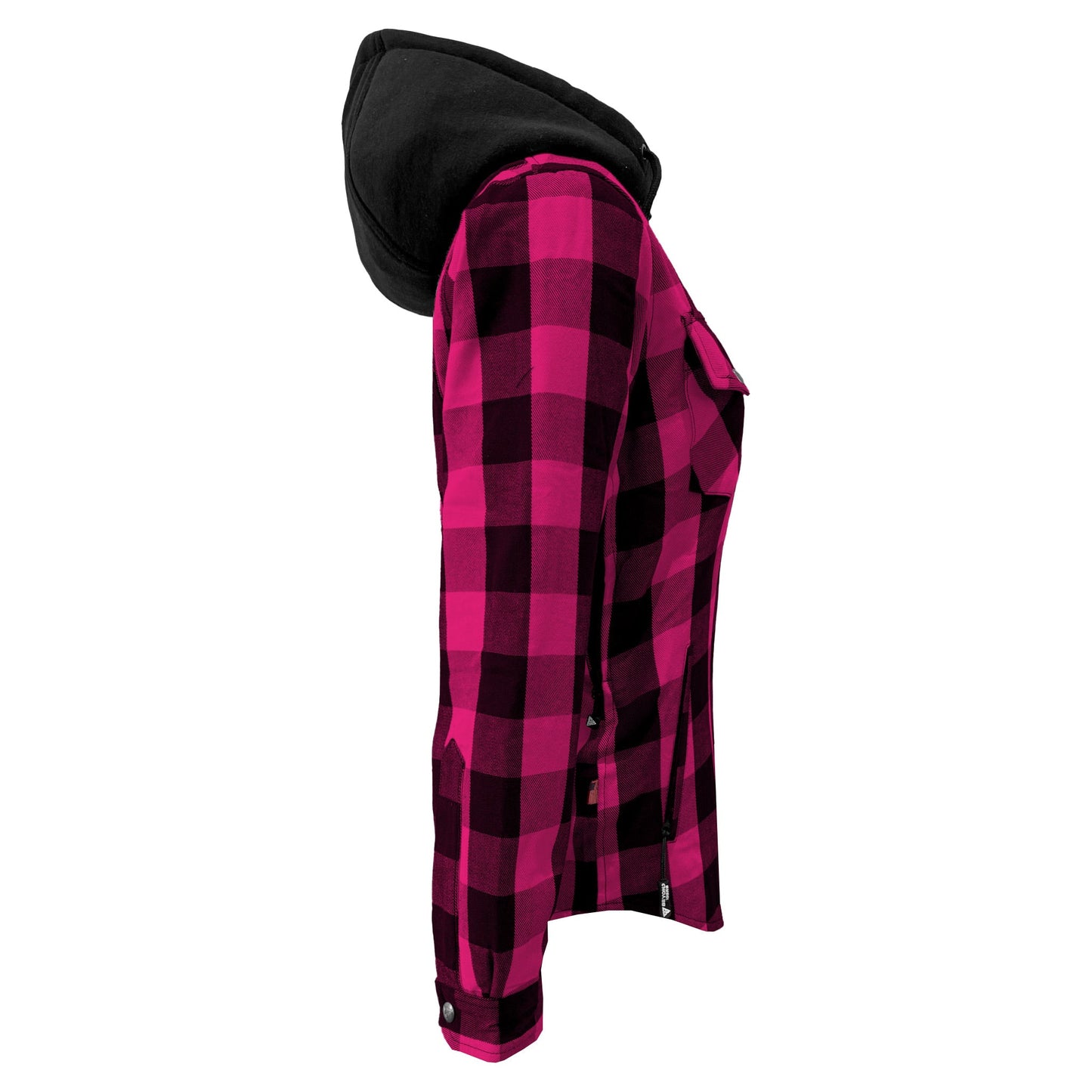 Protective Flannel Hoodie for Women - Pink and Black Checkered