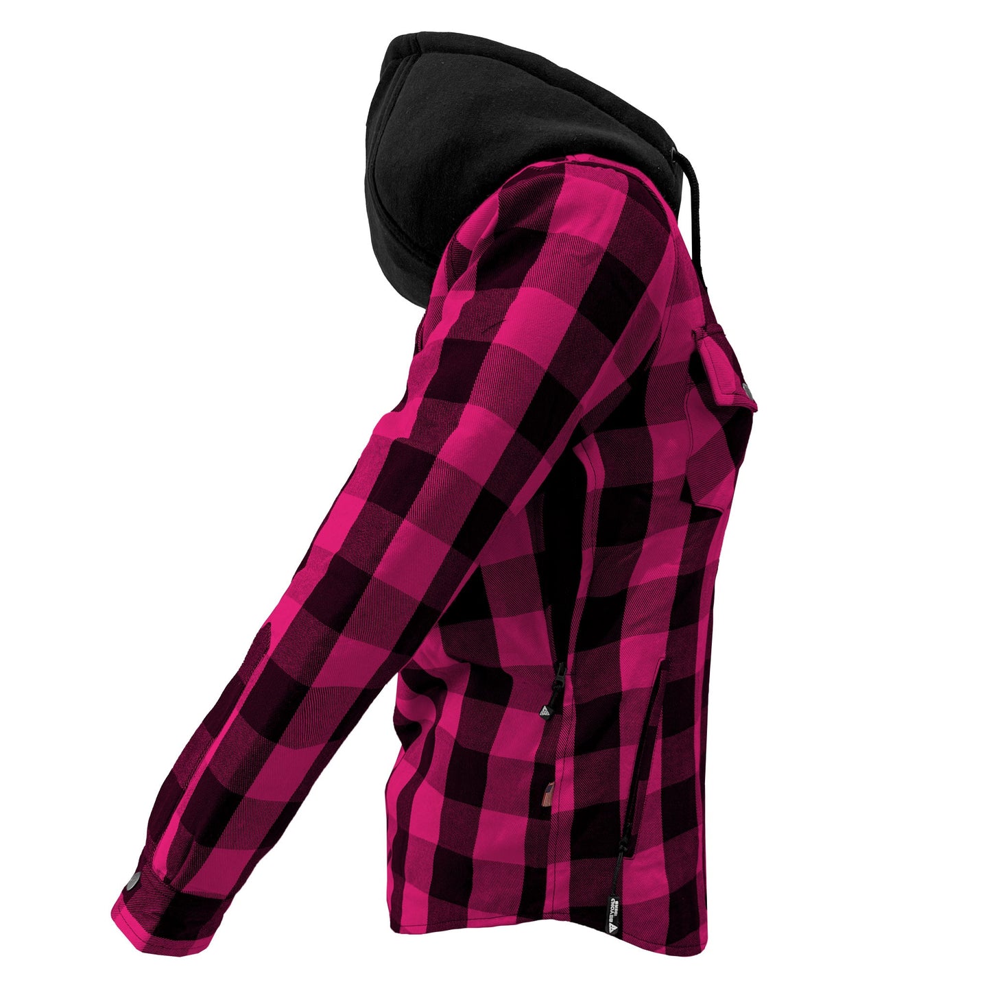 Protective Flannel Hoodie for Women - Pink and Black Checkered